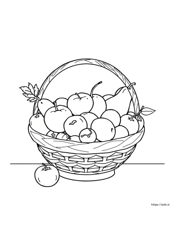 Drawing Printable Fruit Basket Coloring Pages