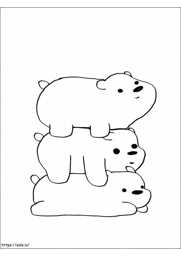 Three Lying Bears coloring page