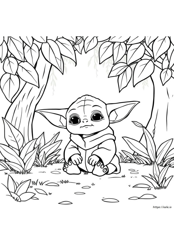 Baby Yoda Coloring Page Free Printable