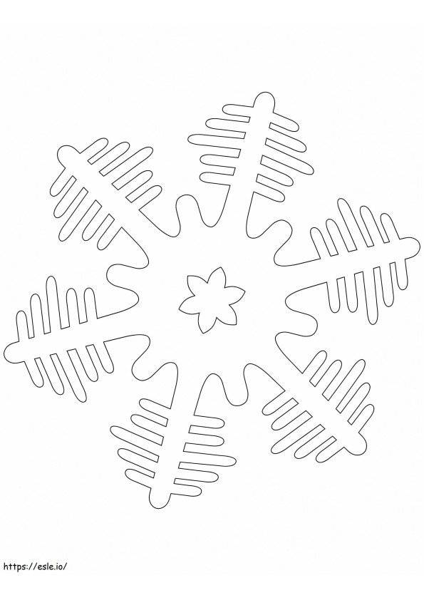 Snowflake With Christmas Trees coloring page
