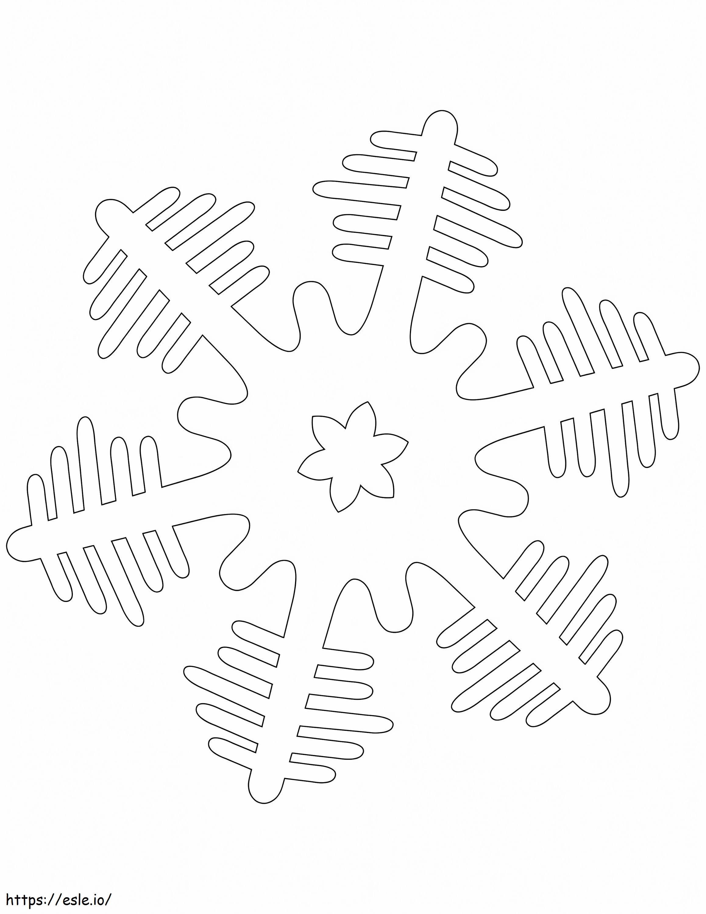  Sneeuwvlok Met Kerstbomen kleurplaat kleurplaat