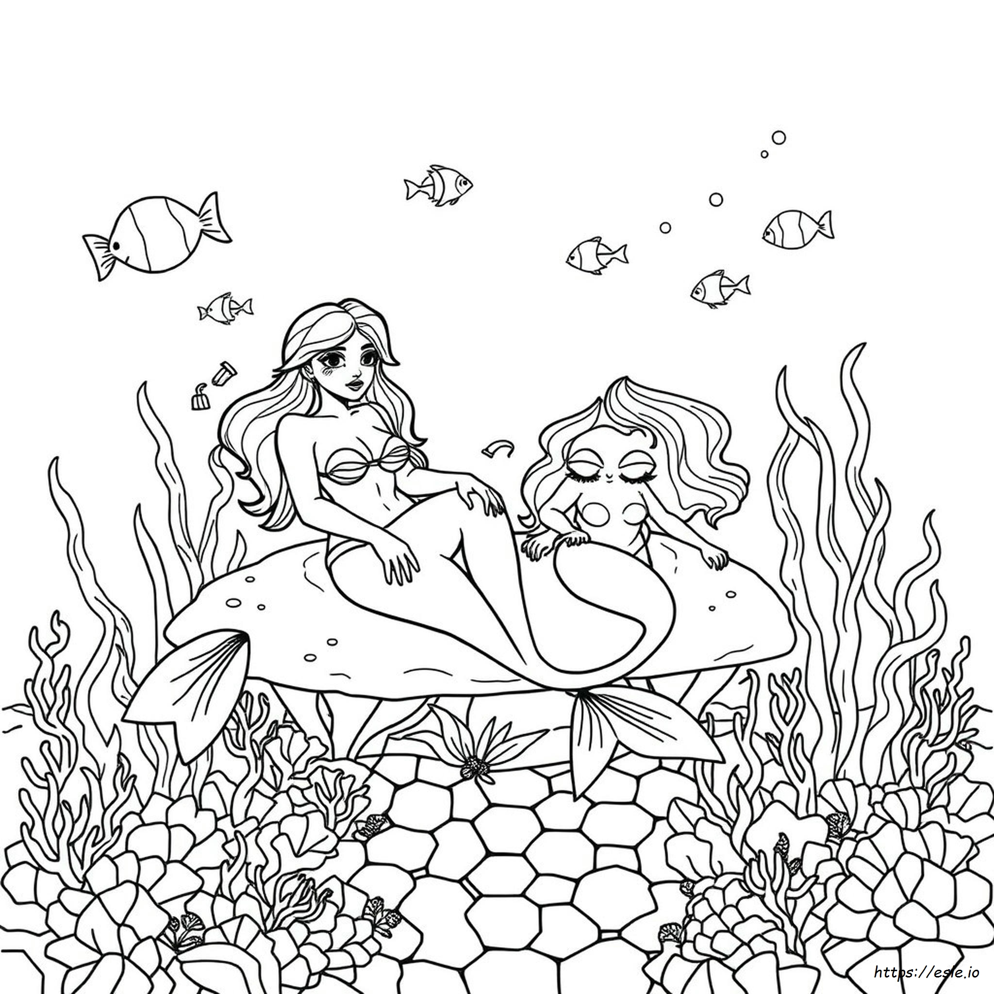 Sexy Mermaid Coloring Pages