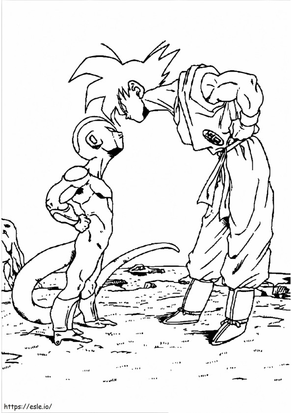Zoon Goku en Frieza kleurplaat