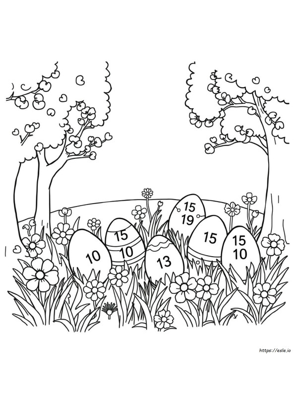 Pagina Da Colorare Di Pasqua Con Numeri