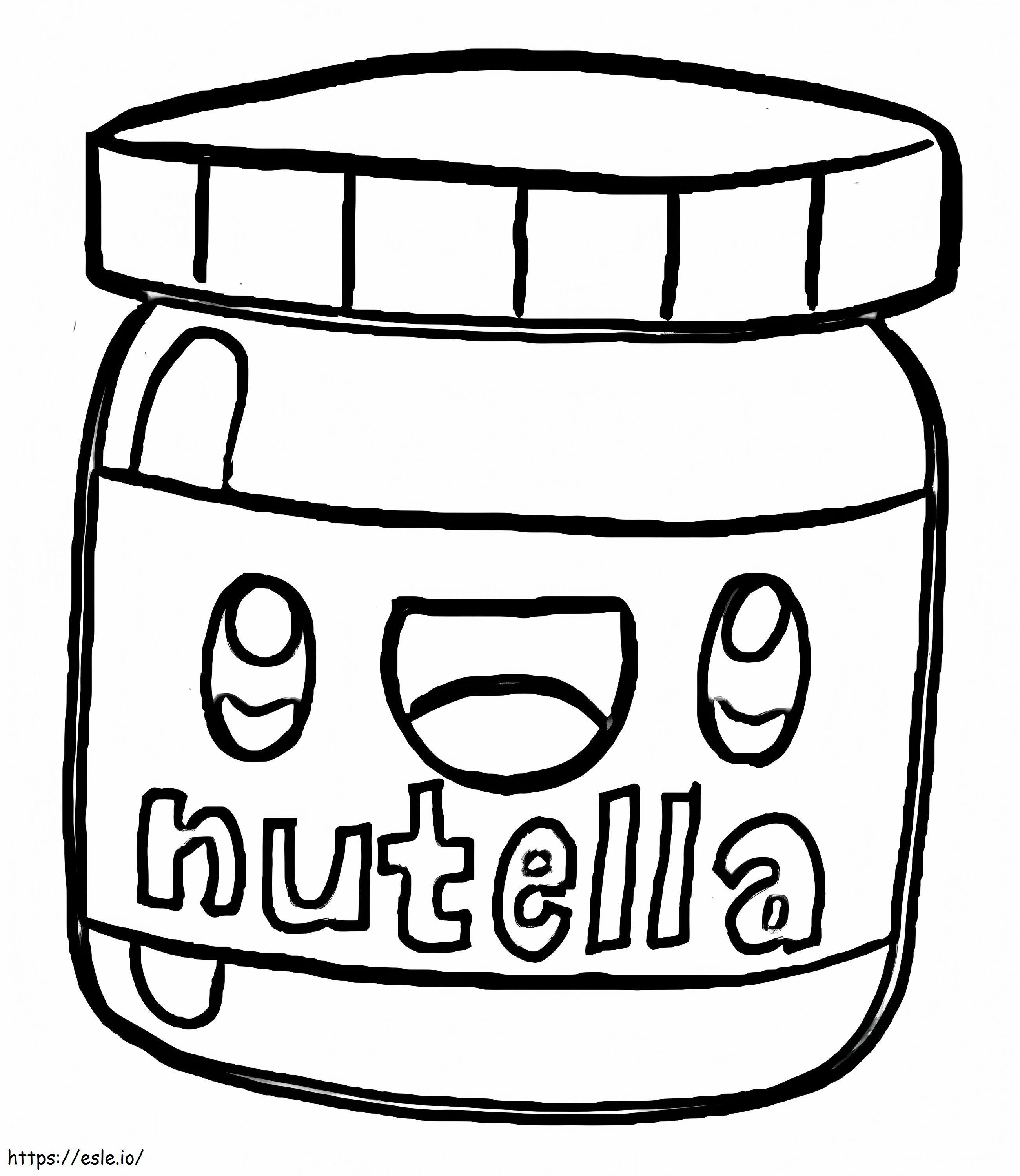 Coloriage Kawaii Nutella 3 à imprimer dessin