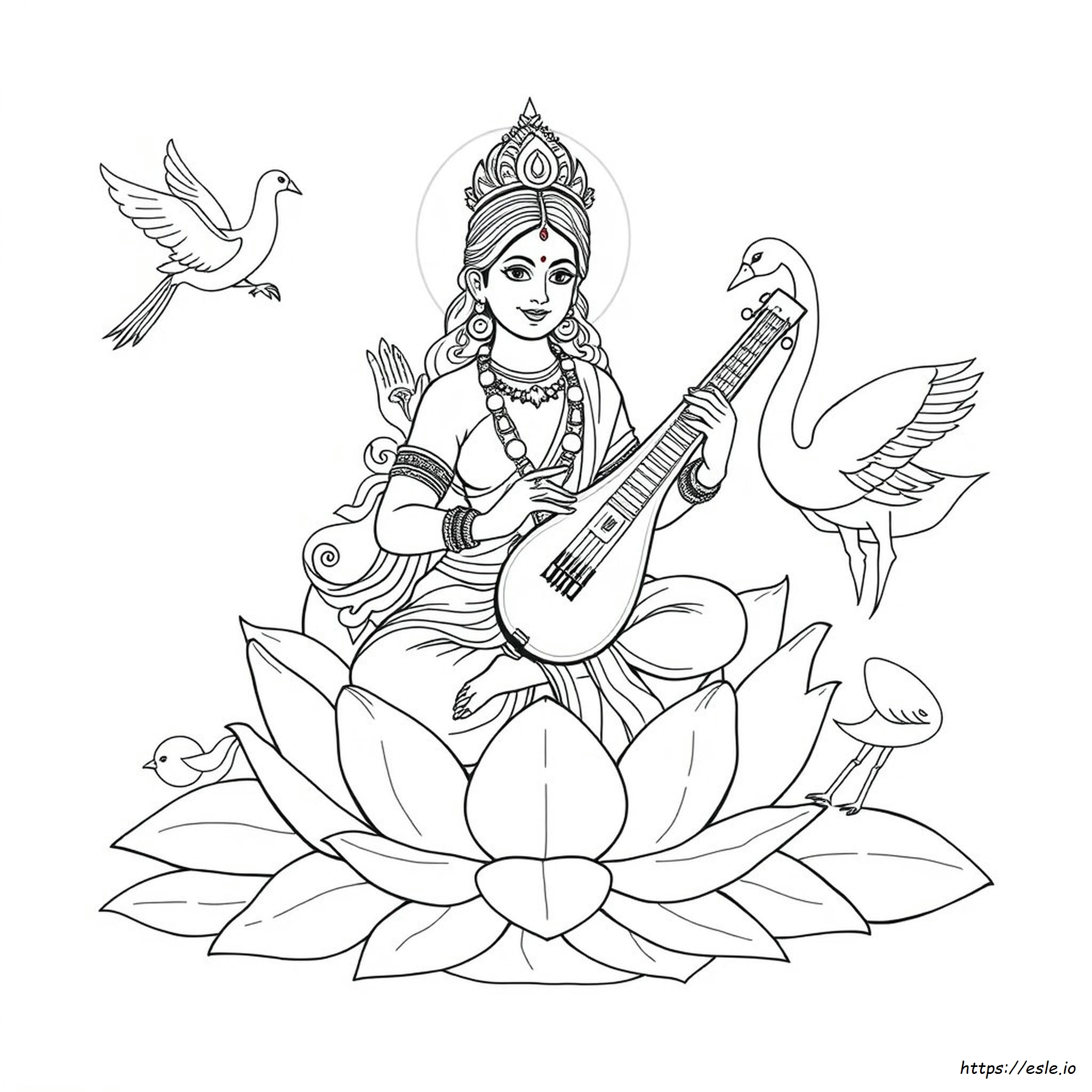 Saraswati Immagini Da Colorare