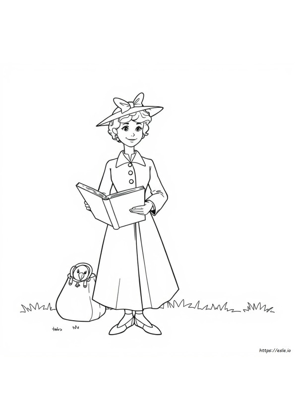 Mary Poppins Colouring In