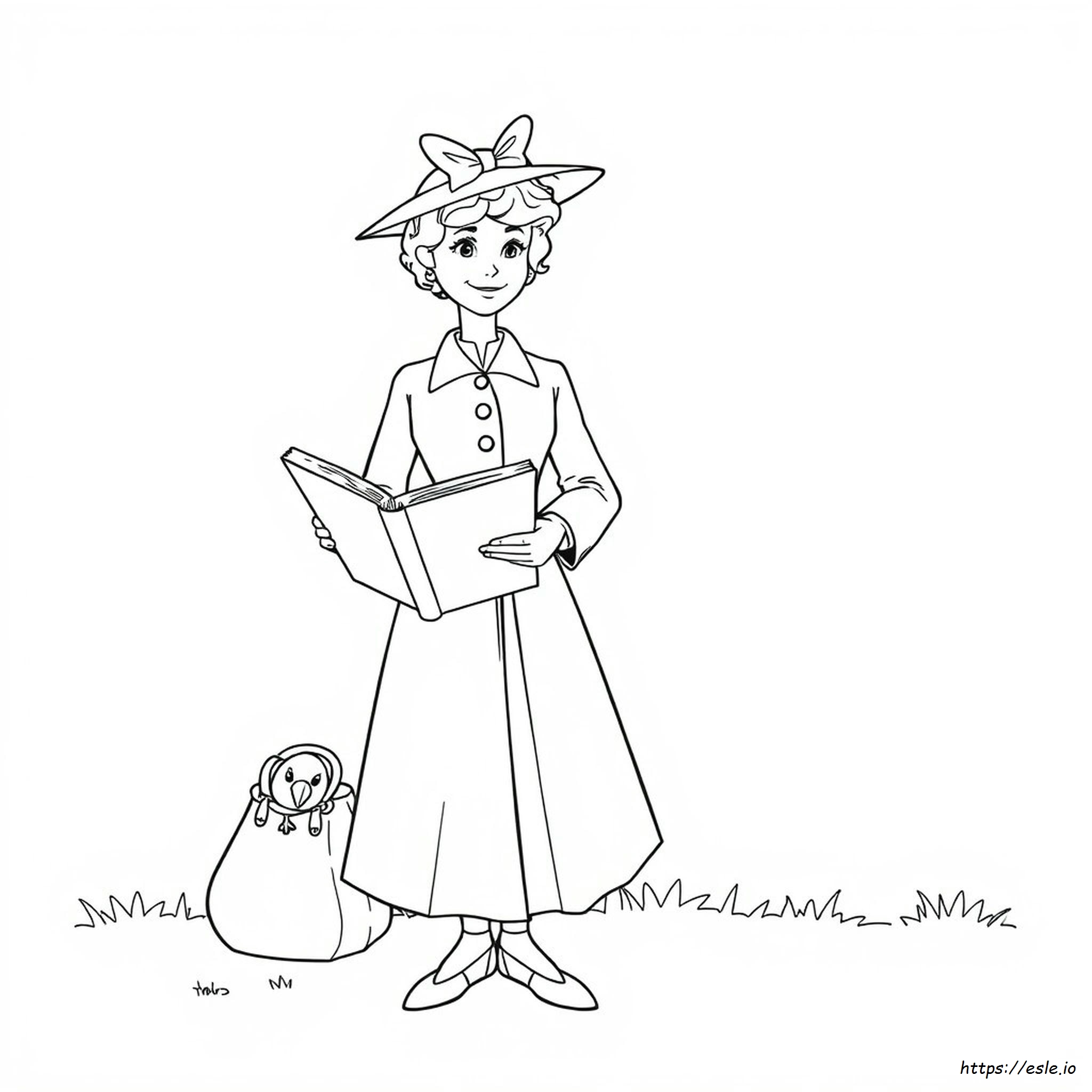 Gambar Mewarnai Mary Poppins
