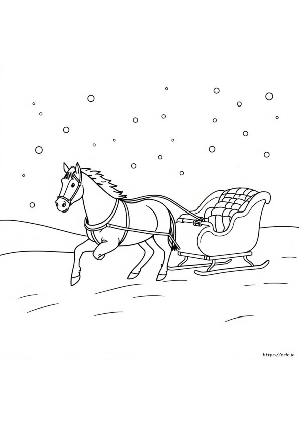 Caballo Y Trineo Para Colorear