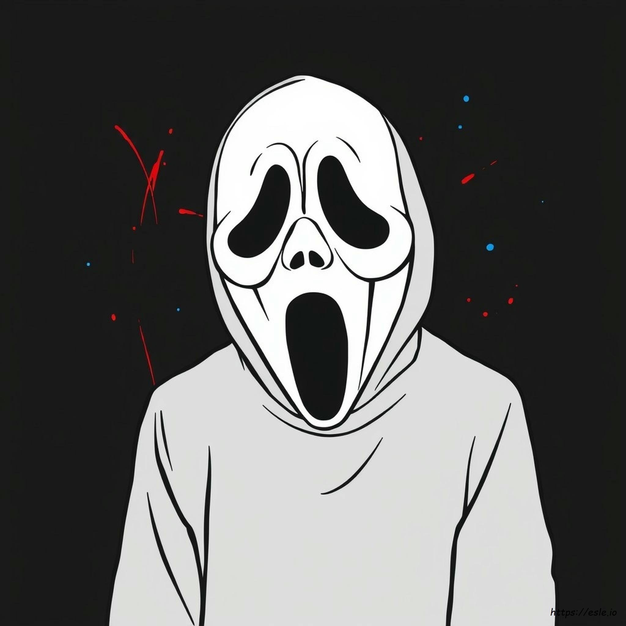 Maschera Di Scream Da Colorare