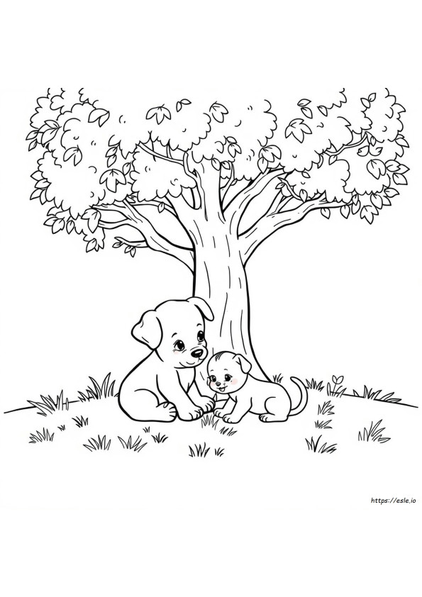 Páginas Para Colorear De Cachorros Y Gatitos