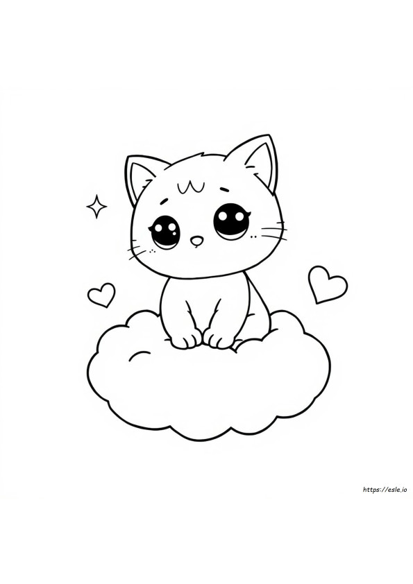 Kawaii Katze Ausmalbild