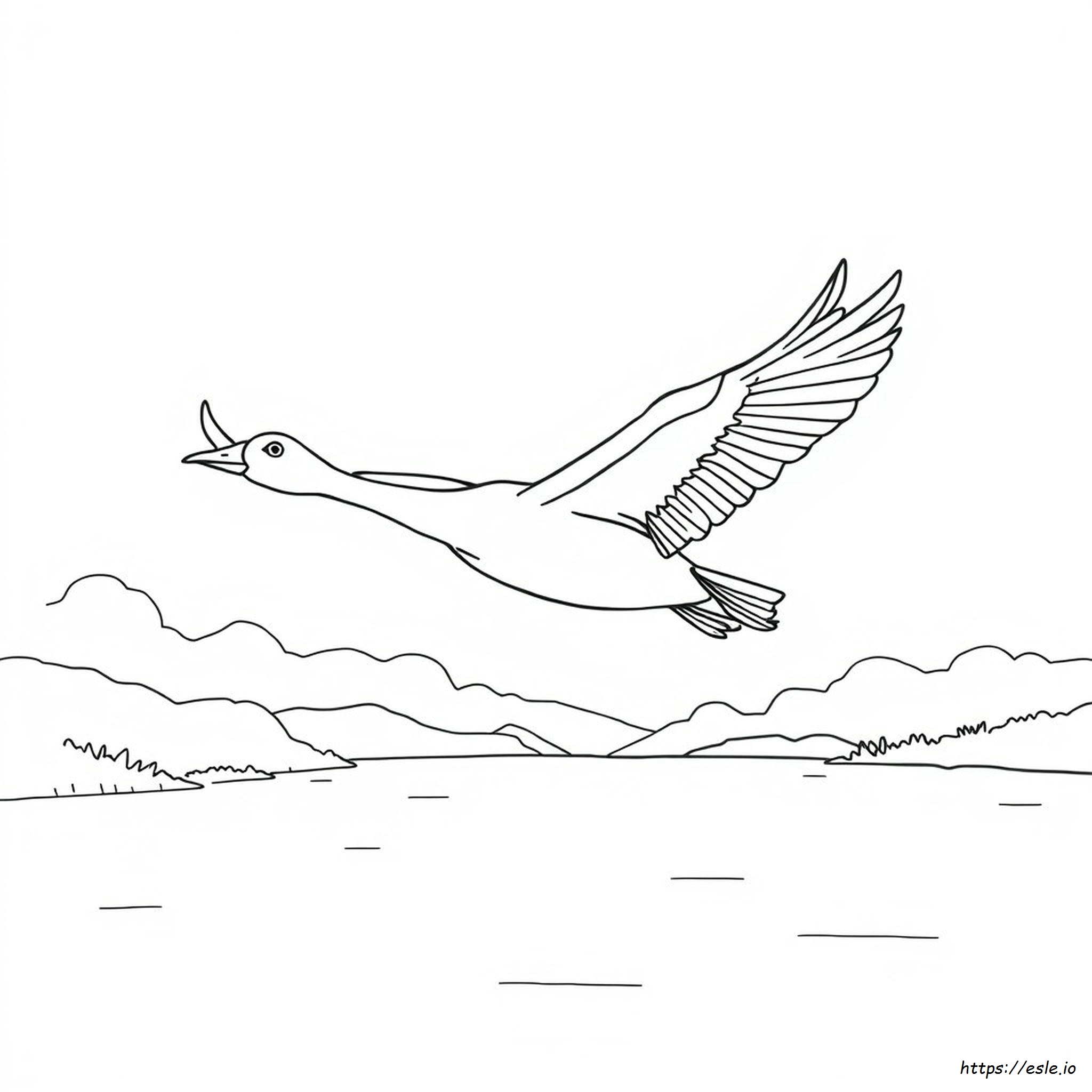 Flying Goose Coloring Page