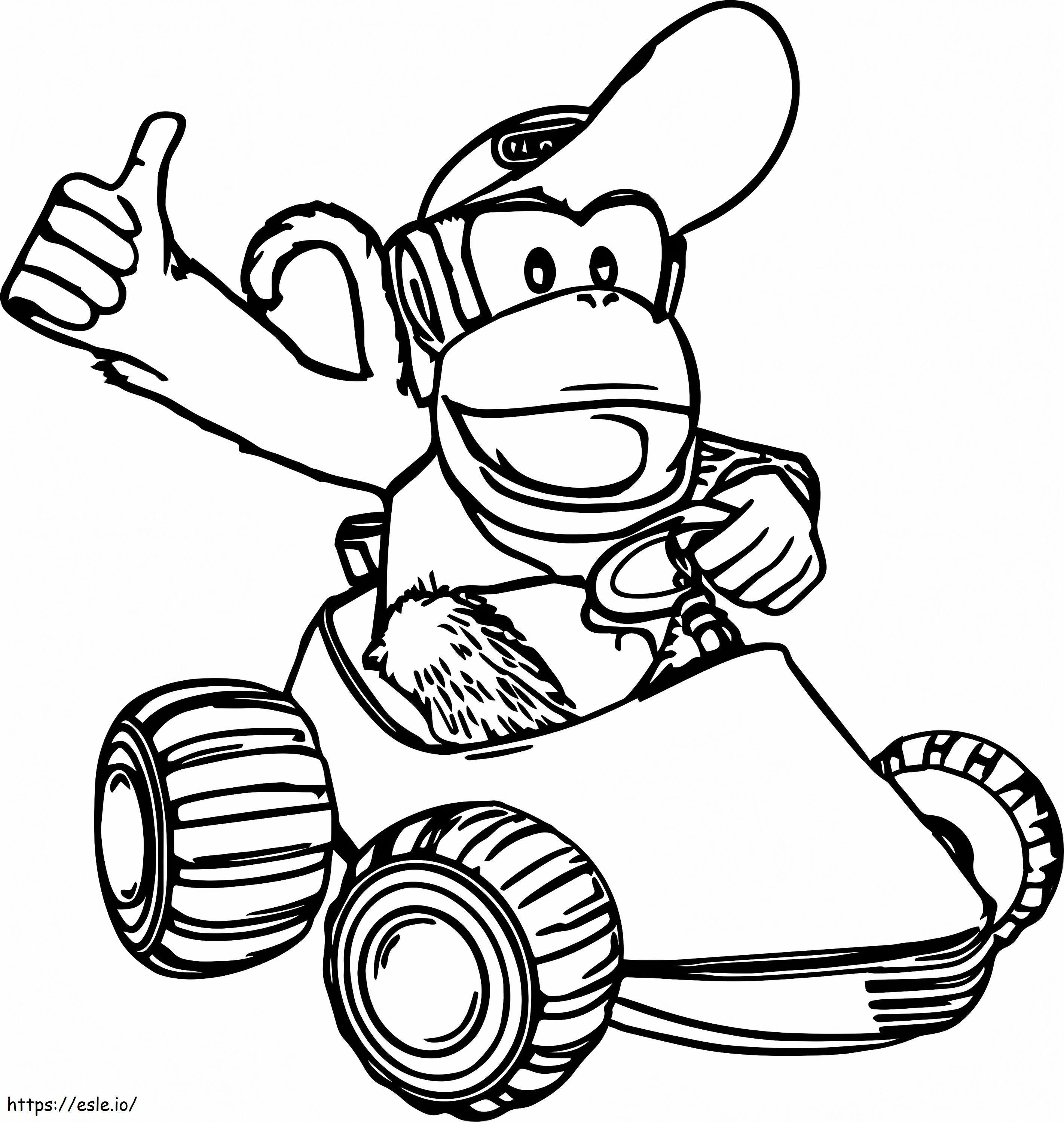Diddy Kong dirigindo para colorir