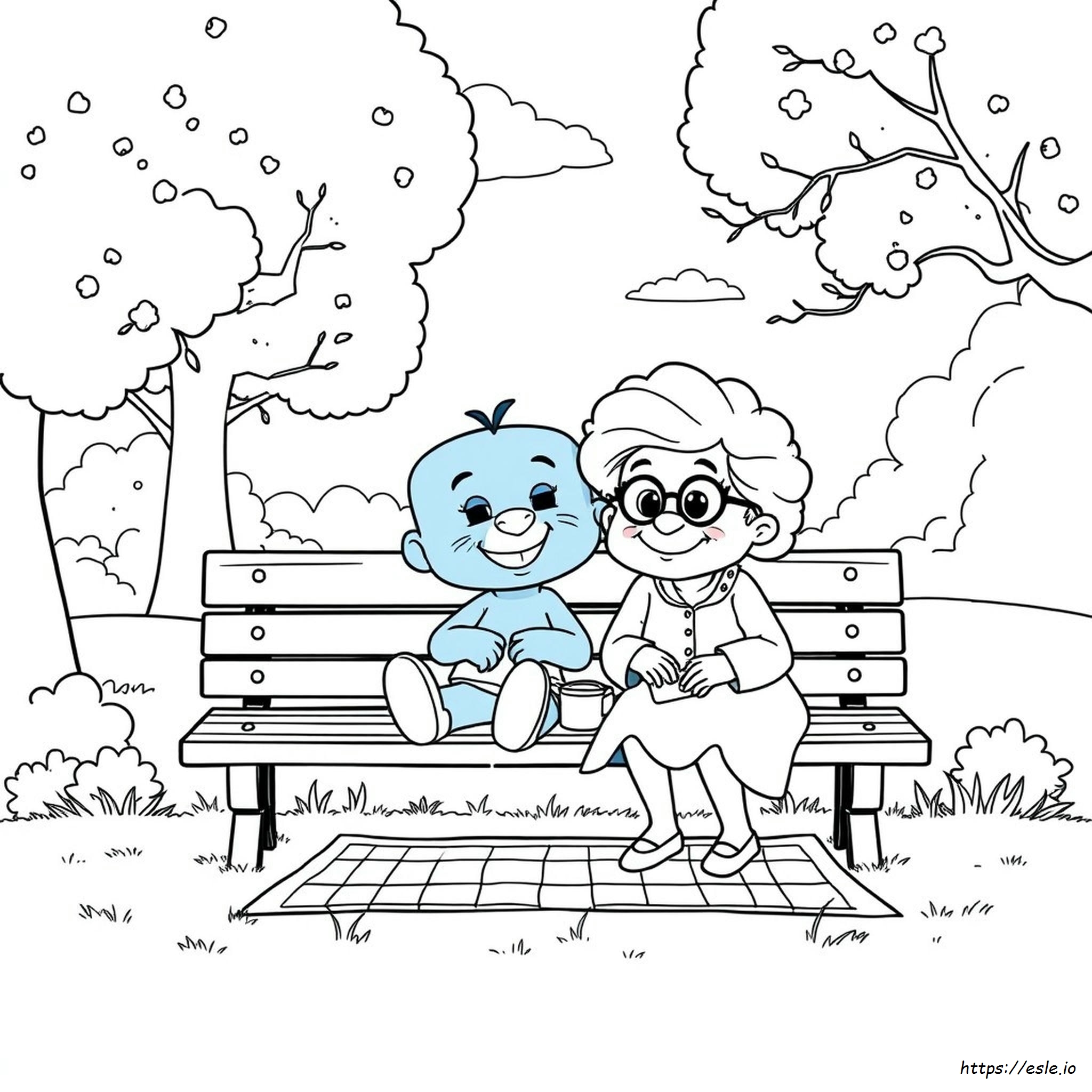 Yazdırılabilir Bluey Büyükanne Boyama Sayfaları