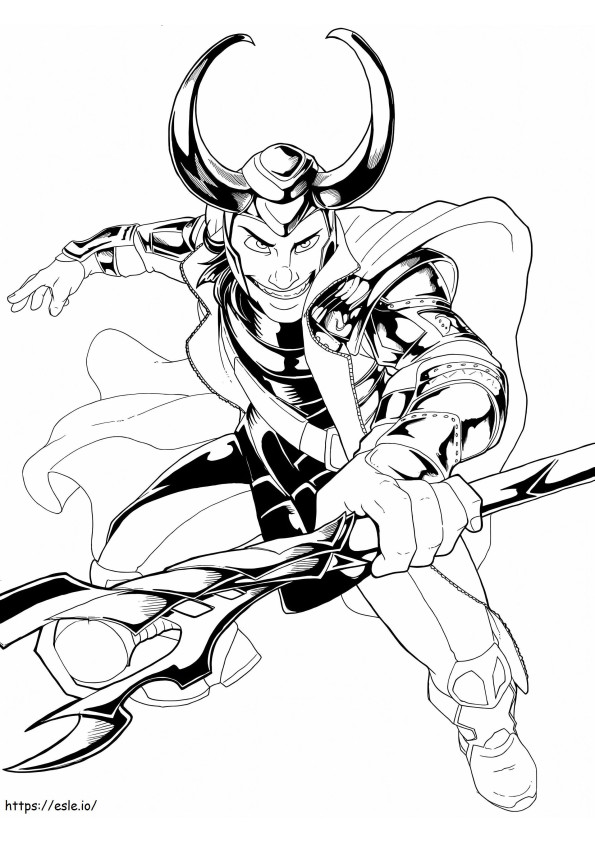 Coloriage Loki maléfique à imprimer dessin