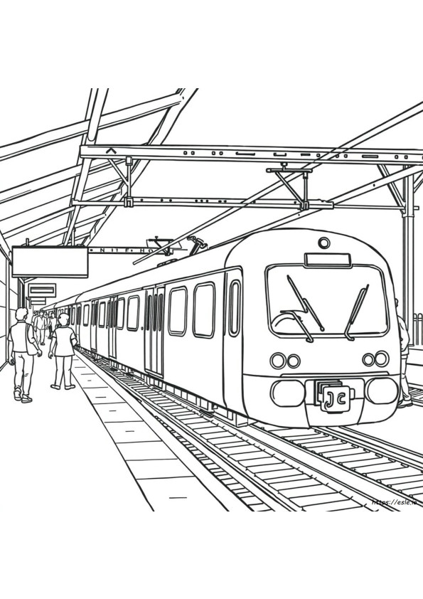 Estación De Tren Para Colorear