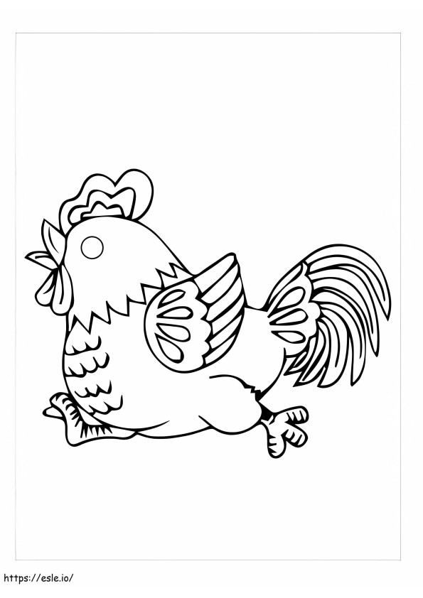 Cute Rooster Running coloring page