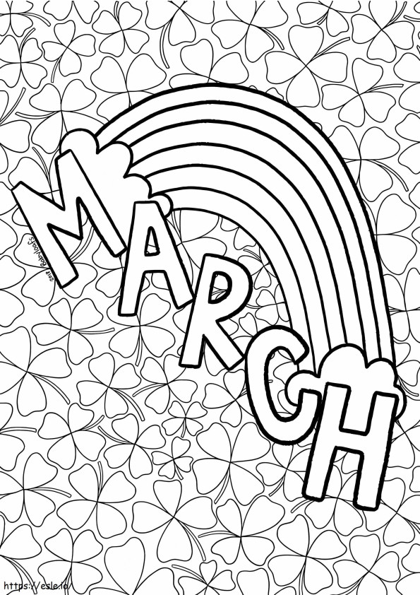 Coloriage Arc-en-ciel et mars à imprimer dessin