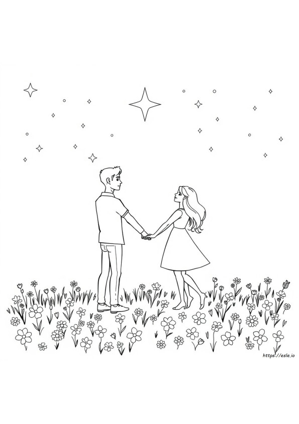 Coppia Romantica Da Colorare