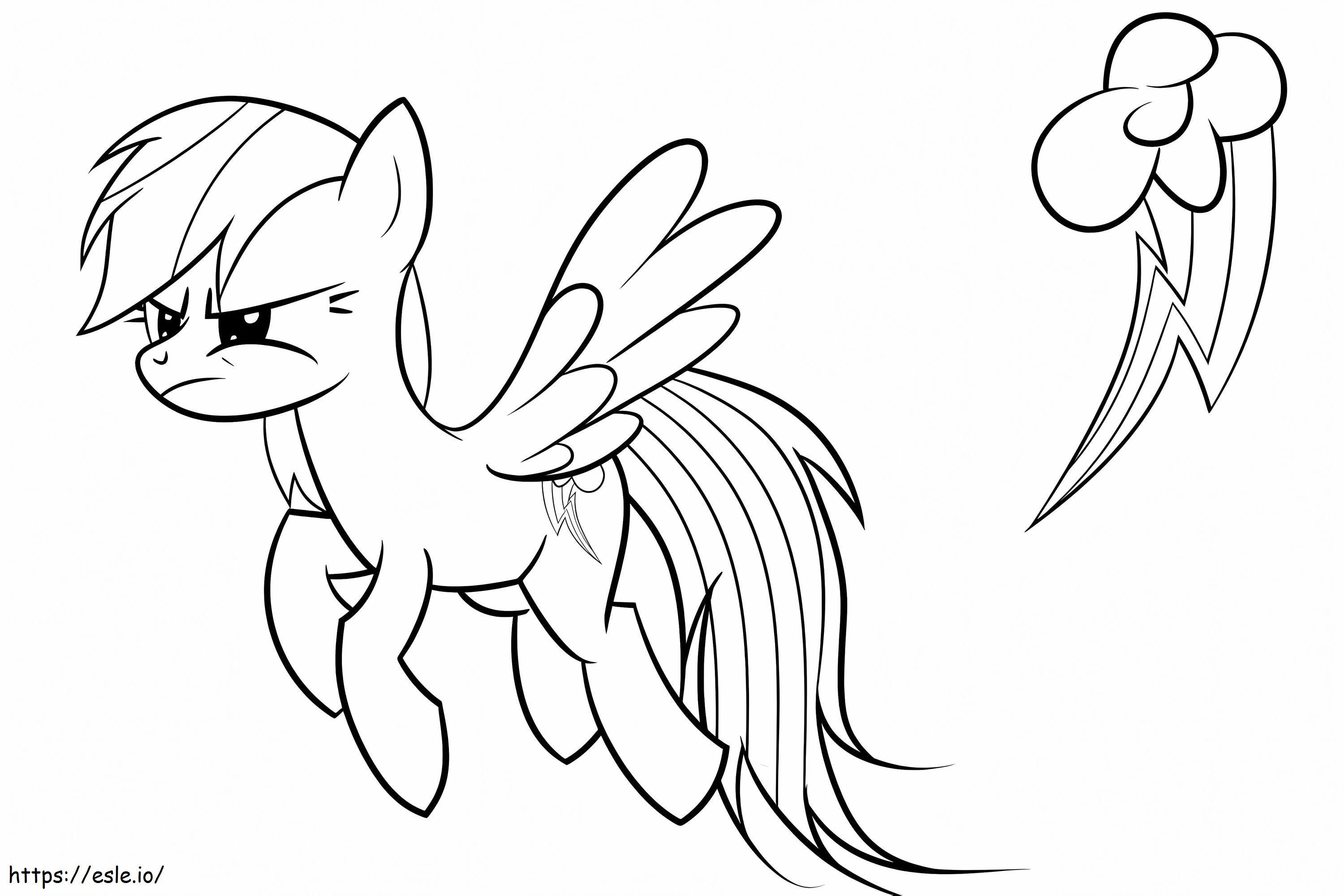 Angry Rainbow Dash coloring page