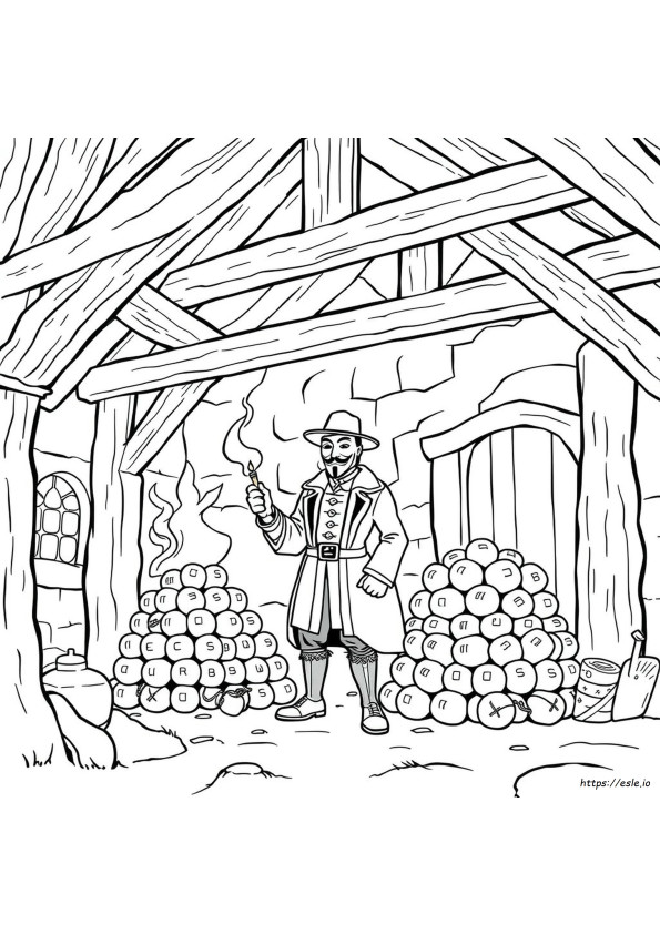 Guy Fawkes Colouring Pages