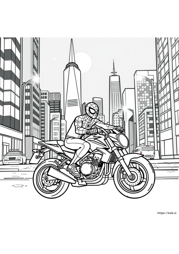 Spiderman Motorcycle Coloring