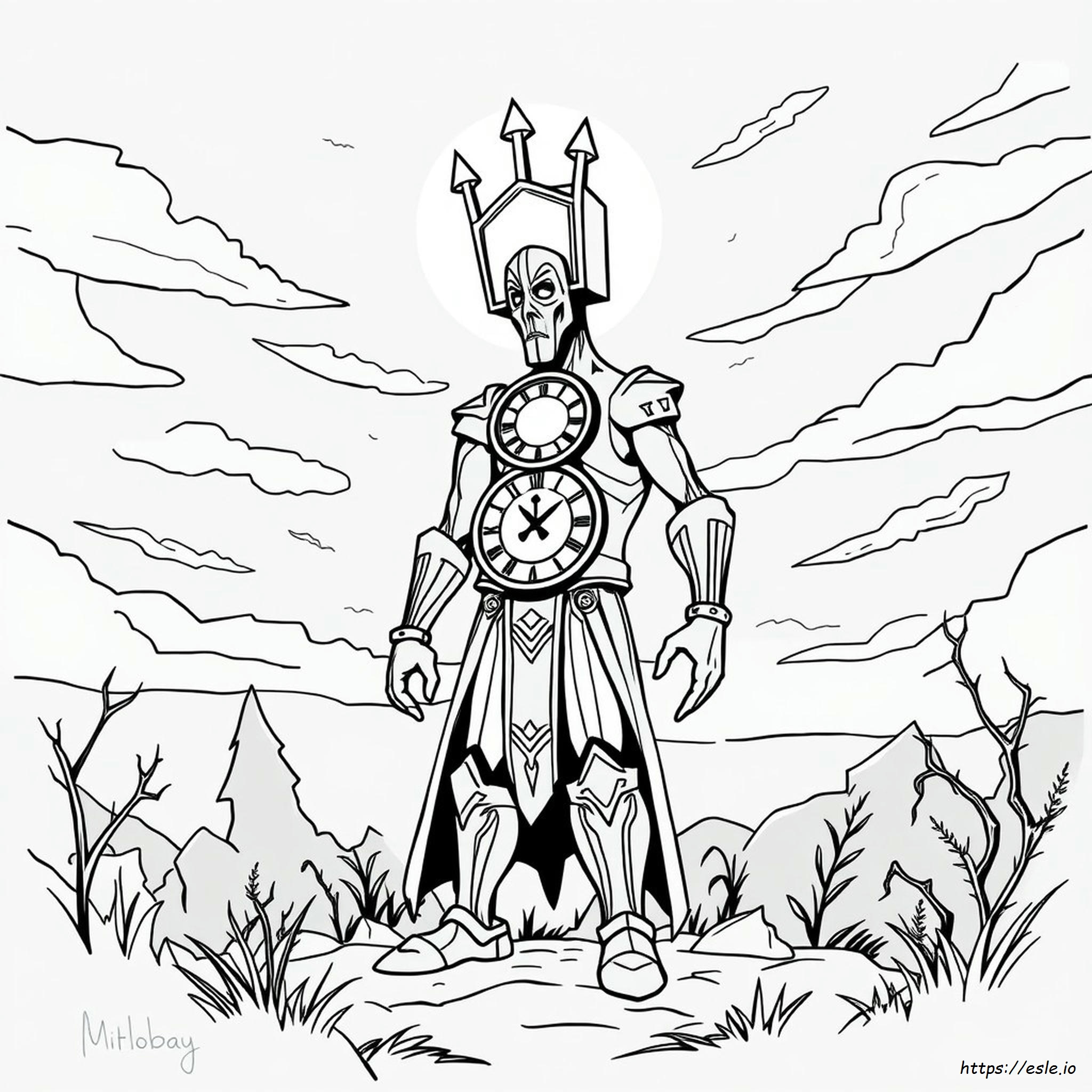 Unheimlicher Titan Clock Man Ausmalbild