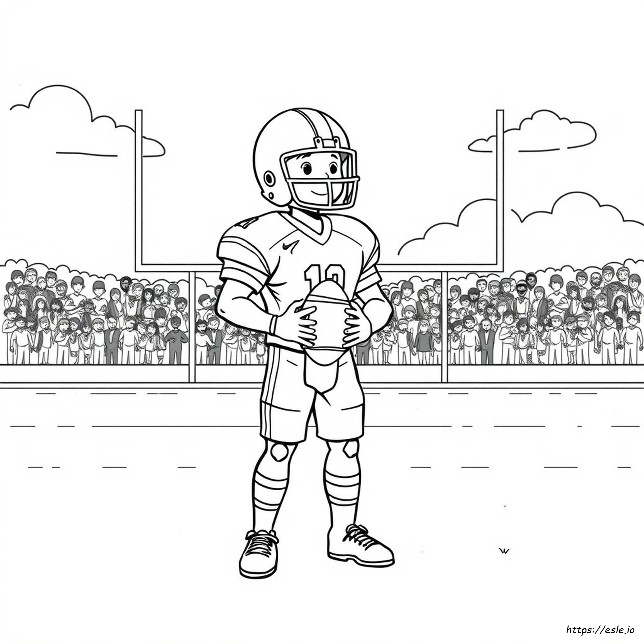 Football Player Coloring Page Free