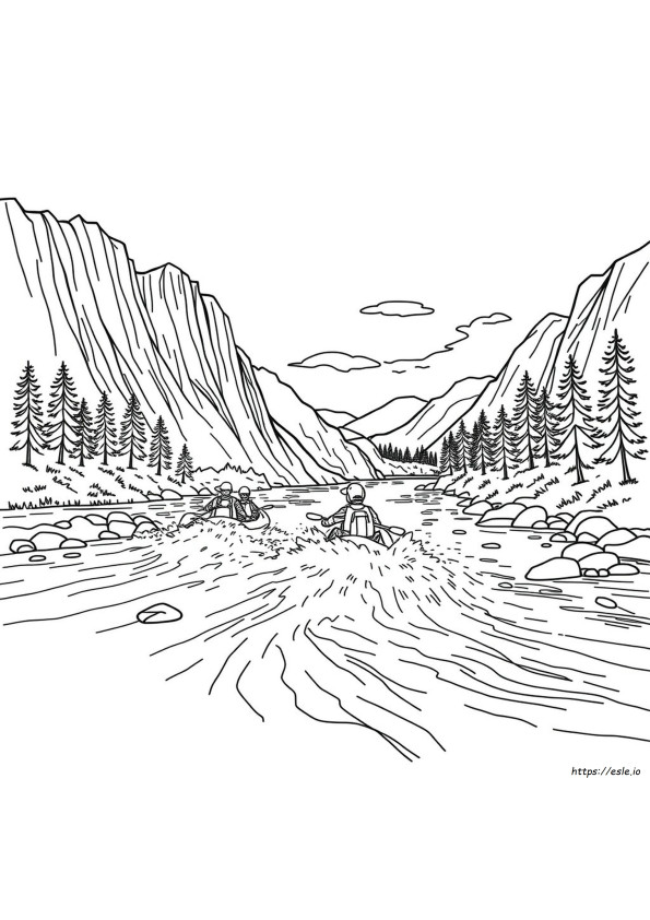 Coloriage Rafting Sur Le Fleuve Colorado
