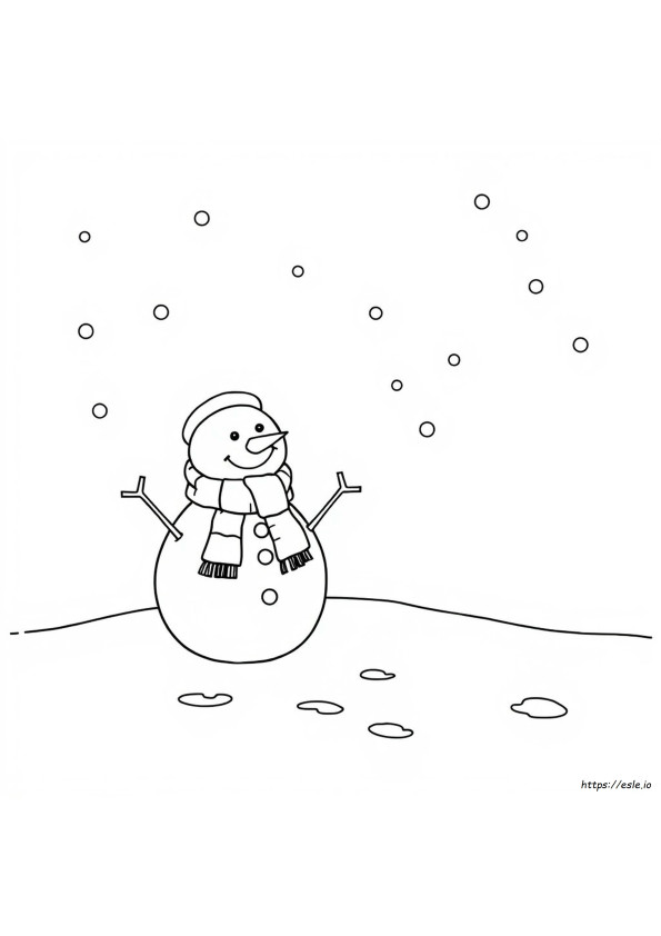 Schneemann Schal Ausmalbild