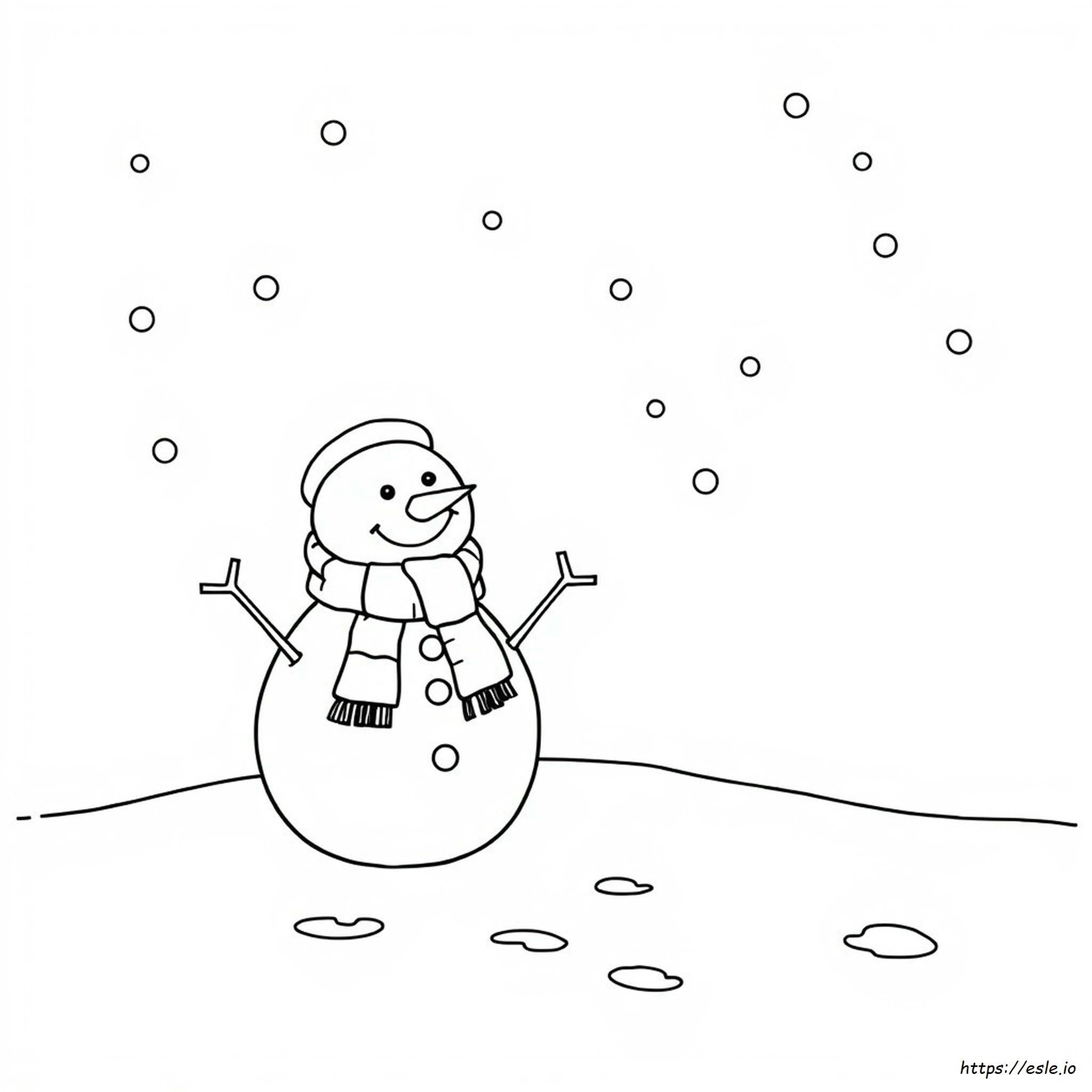 Snowman Scarf Coloring Page