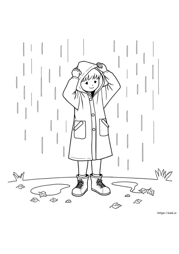 Printable Raincoat Coloring Page