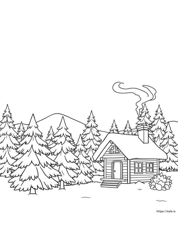 Winterlandschap Kleurplaten