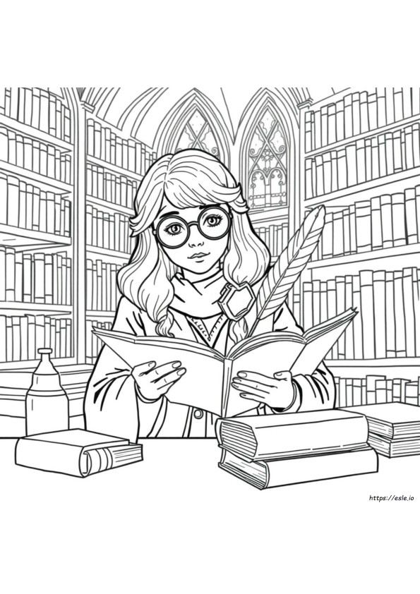 Hermione Granger Realista Para Colorir - Desenho Harry Potter Para Imprimir