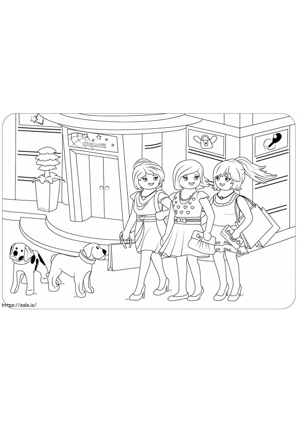 Playmobil Shopping coloring page