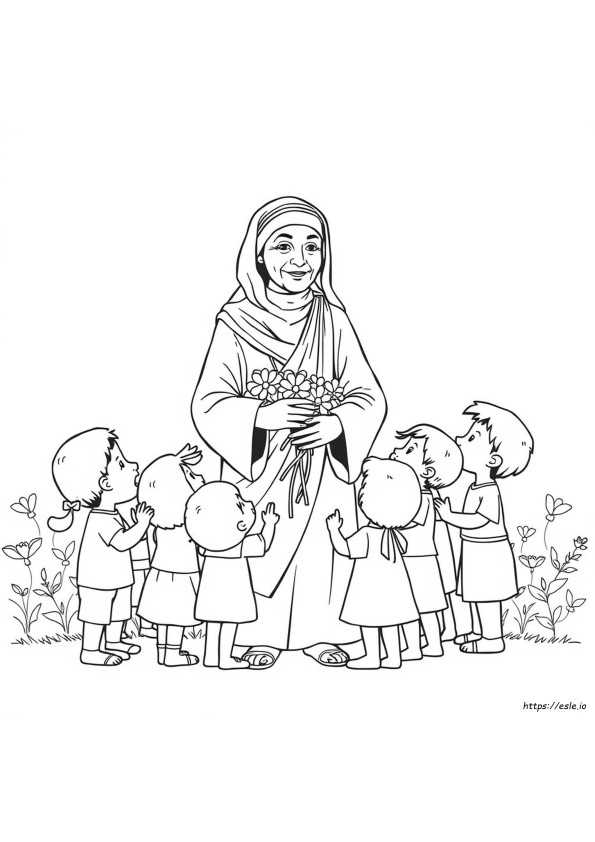Äiti Teresa Värityskuva Ilmainen