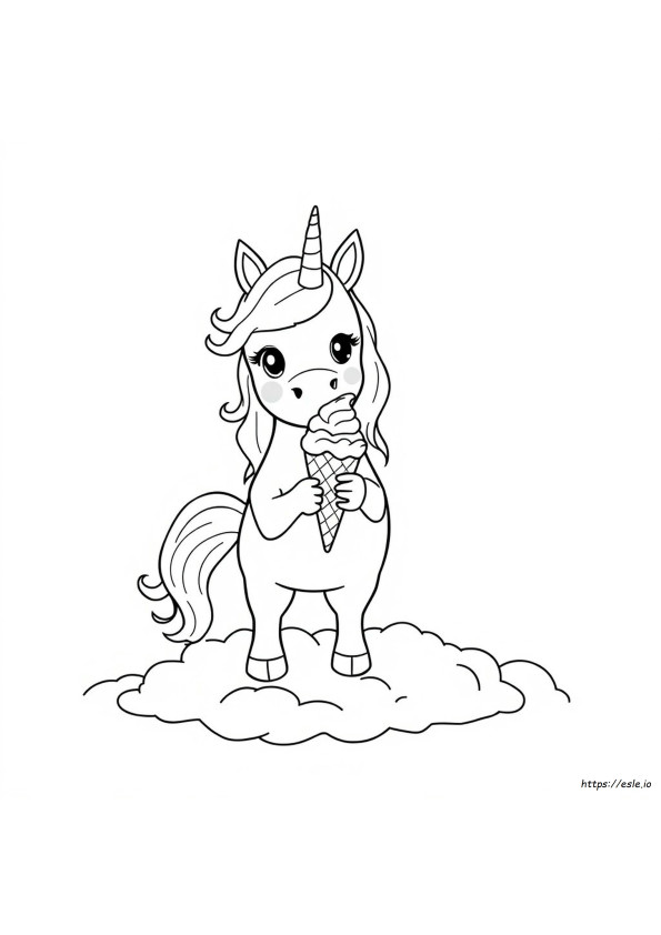 Unicorn Ice Cream Colouring Pages