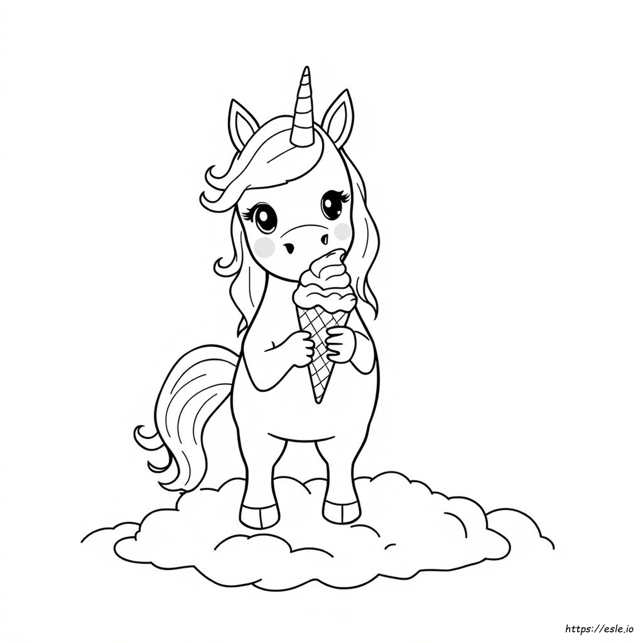 Unicorn Ice Cream Colouring Pages