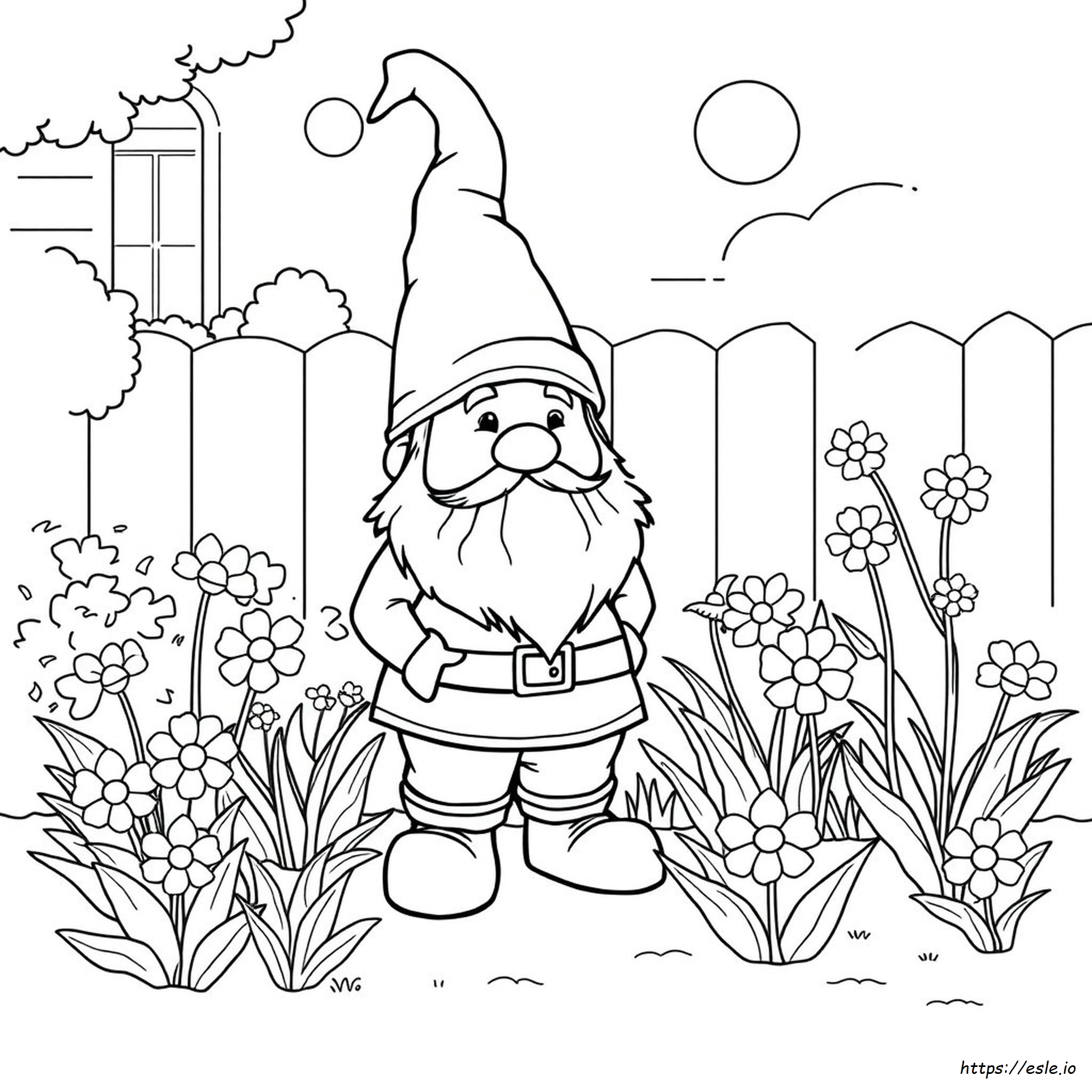 Garden Gnome Colouring Pages
