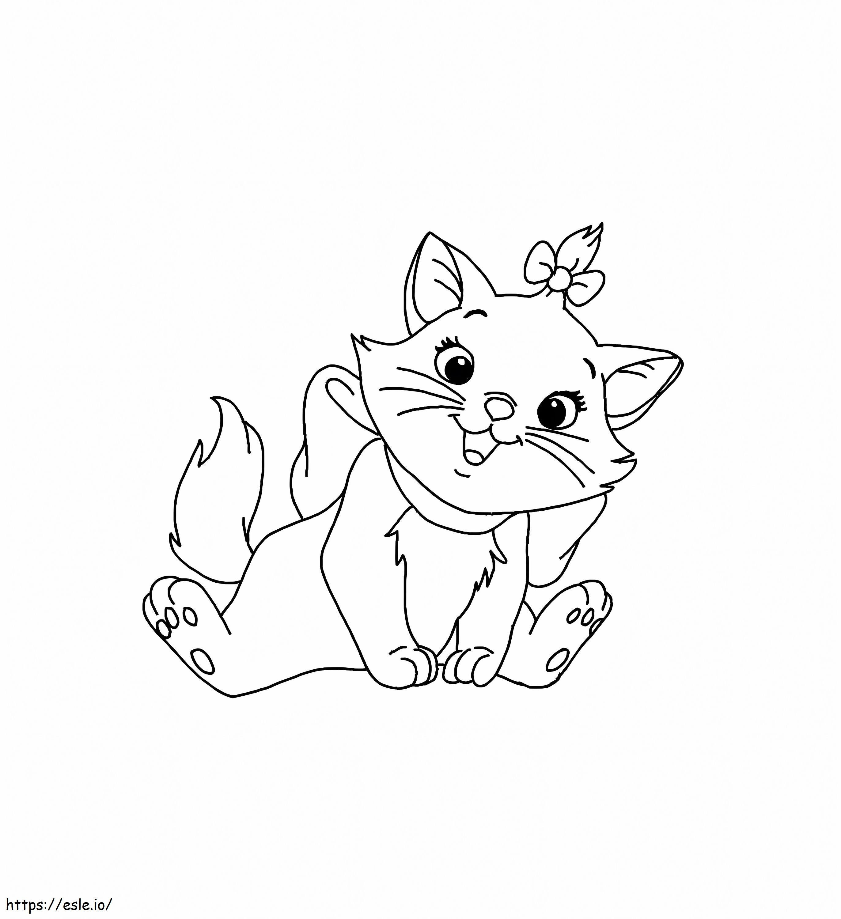 Print Cute Image Of Marie Cat For Coloring coloring page