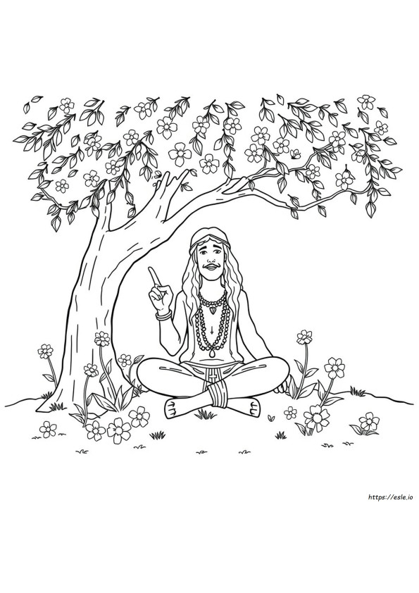 Gambar Mewarnai Hippie Yang Dapat Dicetak Gratis