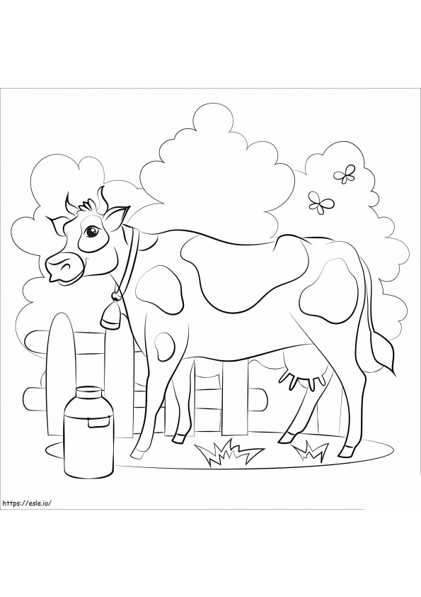 Vaca drăguță de colorat