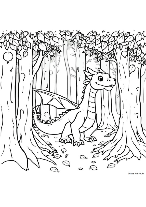 Wood Dragon Coloring Page