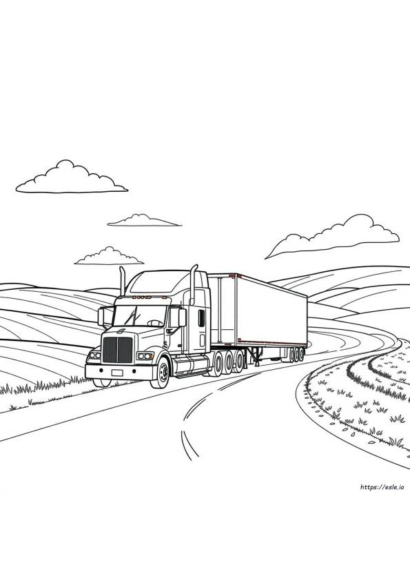 Diesel Truck Truck And Trailer Coloring Pages