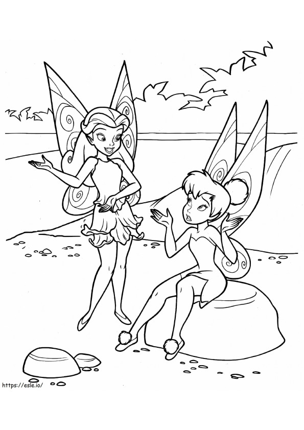 Awesome Talking Tinkerbell And Friend coloring page