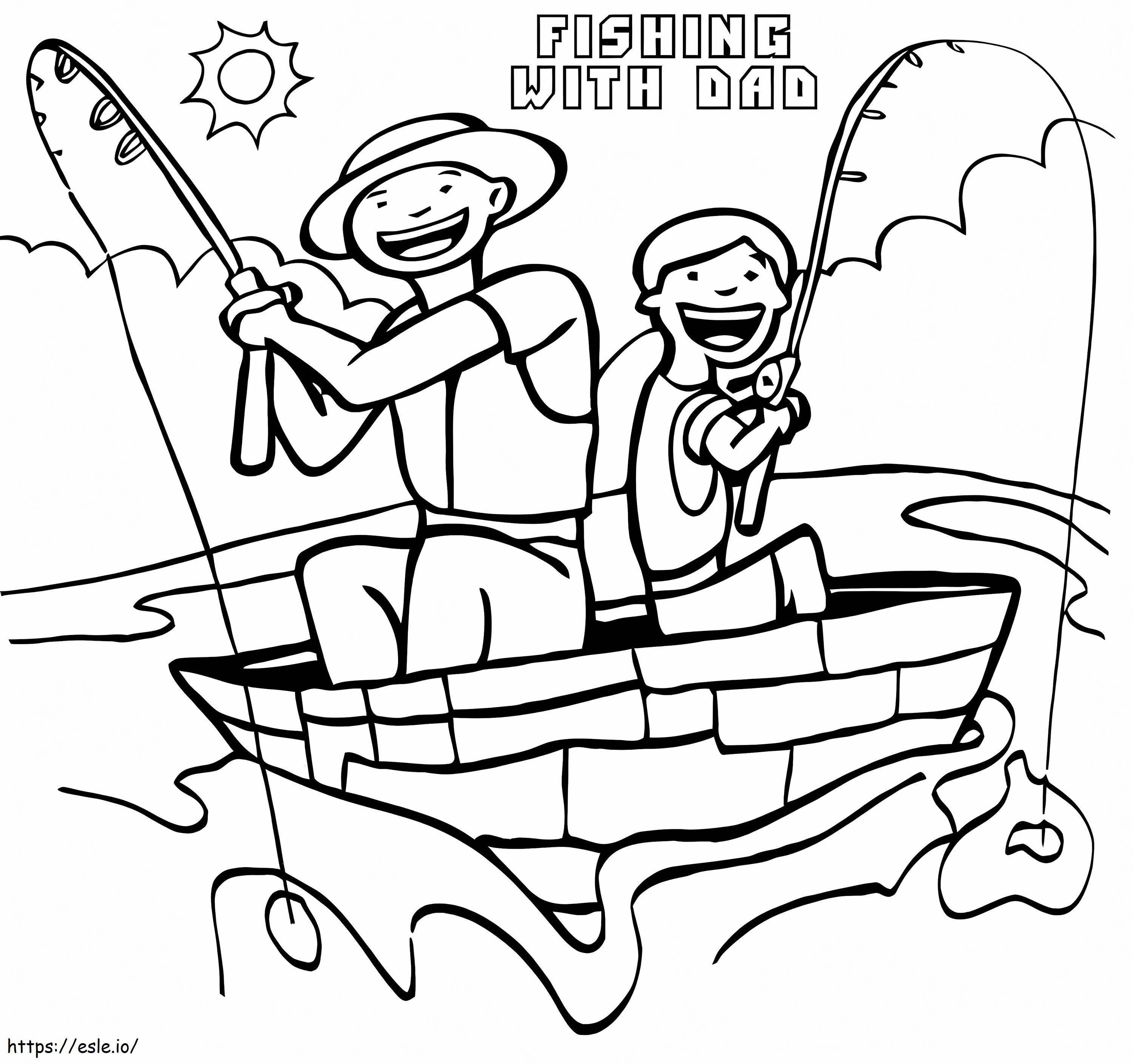 Fishing With Dad coloring page