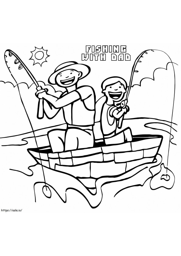 Fishing With Dad coloring page