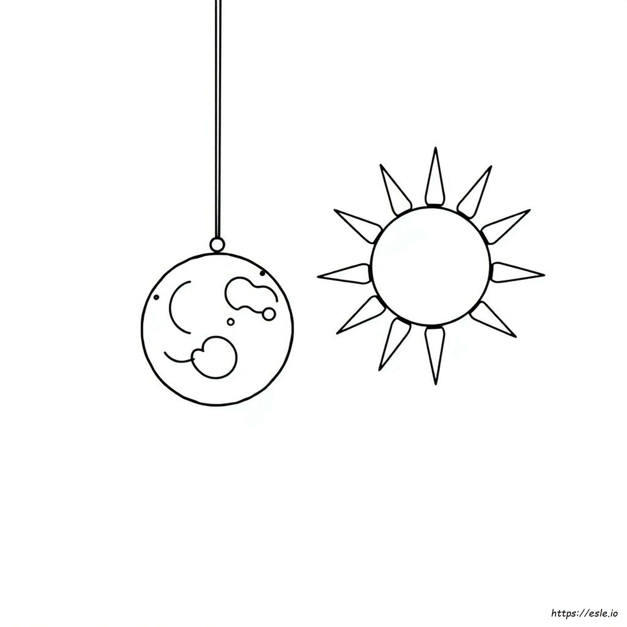 Simple Sun And Moon Coloring Pages