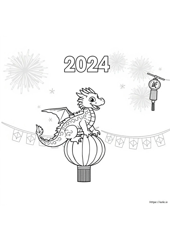 Year Of The Dragon 2024 Coloring Page Printable